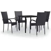 VidaXL Garten-Essgruppe 5-tlg. Schwarz