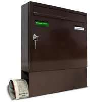 AL Briefkastensysteme Basic 1er Briefkasten RAL 8017 Schokoladenbraun inkl.