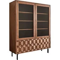 DeLife Vitrine Fevo 115x150 cm Akazie Braun L-Fuß