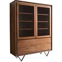 DeLife Vitrine Stonegrace 120x150 cm Akazie Braun Steinfurnier 2