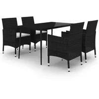 VidaXL Garten-Essgruppe 5-tlg. Schwarz