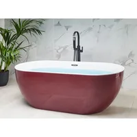 Beliani Badewanne Rot, Kunststoff, Oval 80x58x170 cm CARRERA 170