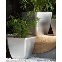 Beliani Blumentopf silber 42 x 42 x 41 cm