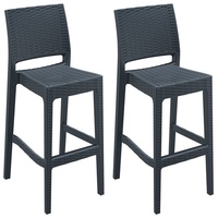 CLP 2er Set Barhocker Jamaica dunkelgrau