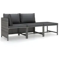 VidaXL Garten-Lounge-Set 3-tlg. grau