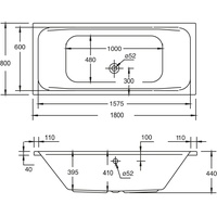 Ottofond Whirlpool-System Malta 180 cm, Typ 1