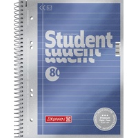 Brunnen Collegeblock Premium A5, Lineatur 4, 80 Blatt, blau