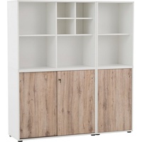Schildmeyer MÖBELPARTNER Regalschrank 400, 701775 weiß, wildeiche 151,1 cm