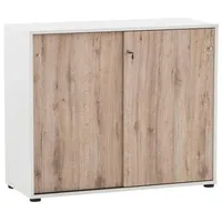 MÖBELPARTNER Schiebetürenschrank 400, 701764 weiß, wildeiche 1 Fachboden 100,1