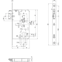 BKS Panik-Einsteckschloss 2116 Fkt.E rd 20/65/72/9mm DIN R VA