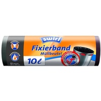 Swirl Müllbeutel mit Fixierband 10 Liter 15 Beutel)