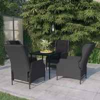 VidaXL 5-tlg. Garten-Essgruppe Dunkelgrau