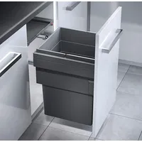 HAILO Einbaumülleimer, Schrank 45cm, Frontauszug selbstschließend - Grau