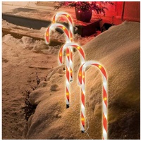PROFILINE 4er-Set: LED-Gartenstecker in Rot - (H)44 cm