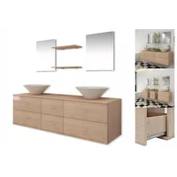 VidaXL Badmöbel-Set 7-tlg. Beige