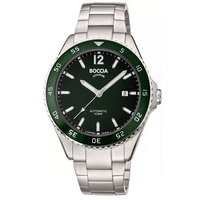 Boccia Titanium Boccia 3653-02 Herrenuhr Automatik Titan Schwarz/Grün -
