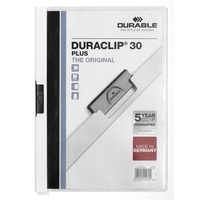 Durable Klemm-Mappe Duraclip Plus, Hartfolie, bis 30 Blatt A4,