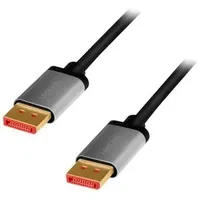 Logilink CDA0104 DisplayPort Anschlusskabel 8K/60 Hz, Alu, 1 m