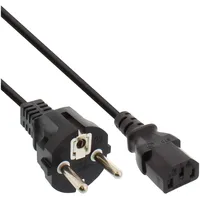 InLine Netzkabel, Schutzkontakt gerade auf Kaltgerätestecker C13, 1,5m, schwarz