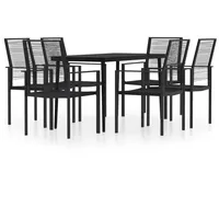 VidaXL Garten-Essgruppe 7-tlg. schwarz 3099206