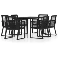 VidaXL Garten-Essgruppe 7-tlg. schwarz 3099158