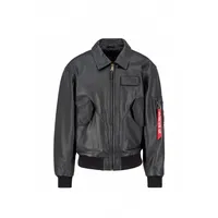 Alpha Industries CWU 45 Lederjacke schwarz, Größe L