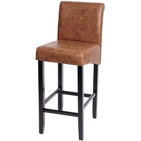 Mendler Barhocker HWC-C33, Barstuhl Tresenhocker, Holz MVG-zertifiziert Wildlederimitat, dunkle