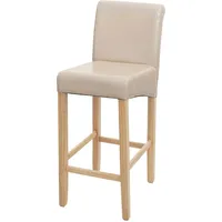 Mendler Barhocker HWC-C33, Barstuhl Tresenhocker, Holz MVG-zertifiziert - creme,