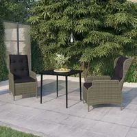 VidaXL 3-tlg. Garten-Essgruppe Braun