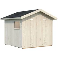 Palmako Nils Holz-Gartenhaus Natur Satteldach Unbehandelt 279 cm x