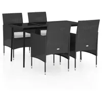 VidaXL Garten-Essgruppe 5-tlg. Schwarz