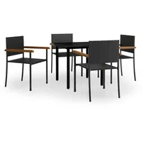 VidaXL Garten-Essgruppe 5-tlg. Schwarz
