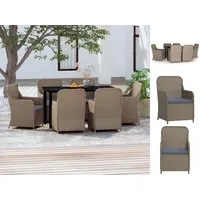 VidaXL Garten-Essgruppe 7-tlg. Braun