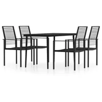VidaXL Garten-Essgruppe 5-tlg. Schwarz