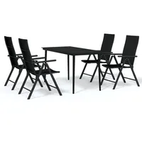 VidaXL Garten-Essgruppe 5-tlg. Schwarz