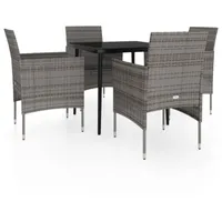 VidaXL Garten-Essgruppe 5-tlg. Grau/Schwarz