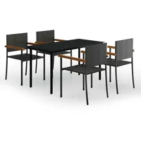 VidaXL Garten-Essgruppe 5-tlg. Schwarz