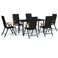 VidaXL Garten-Essgruppe 7-tlg. schwarz 3099116
