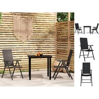 VidaXL 3-tlg. Garten-Essgruppe Schwarz