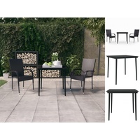 VidaXL 3-tlg. Garten-Essgruppe Schwarz
