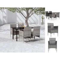 VidaXL Garten-Essgruppe 5-tlg. Grau/Schwarz
