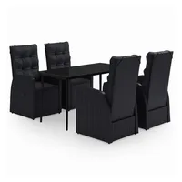 VidaXL Garten-Essgruppe 5-tlg. Schwarz