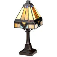 Elstead Lighting Tischleuchte Wohnzimmerleuchte Beistelllampe Tiffany-Glas Metall Bronze H