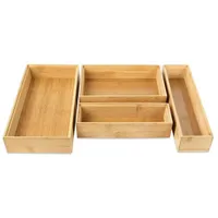 Schramm Schramm® 4 Stück Bambus Aufbewahrungsboxen in 4 Verschiedene