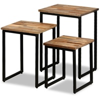 VidaXL 3-tlg. Satztisch-Set Recyceltes Massivholz Teak