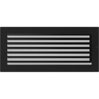Kratki Lüftungsgitter Kamingitter 17cm x 37cm schwarz mit Jalousien