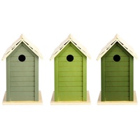 Esschert Design Vogelhaus, farbig Sortiert, Verschiedene Grüntöne, hellgrün/grün/dunkelgrün, Farbwahl