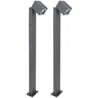 ETC Shop Wegeleuchte Aluminium 11,5x7,2x80 cm 2er Set schwarz