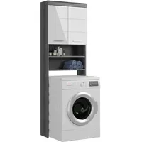 Xonox.home Scout Waschmaschinenschrank 63 x 191 cm Weiß/Rauchsilber Kunststoff