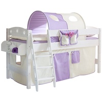 TICAA Hochbett "Kenny R" Kiefer Weiß Classic